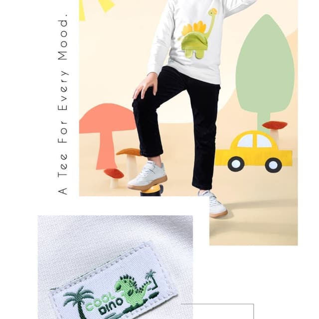 White, Black, Green T-Shirt