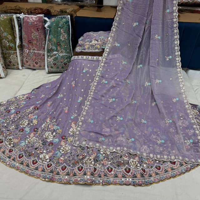 Lavender, Pastel Colors Lehenga Choli