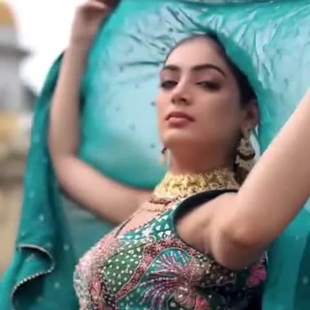 Teal, green, pink, gold Lehenga Choli