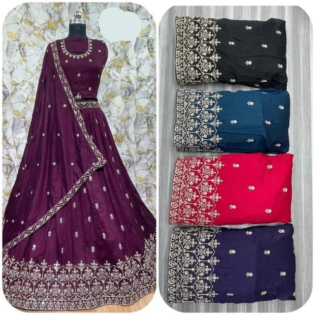 Deep Purple, Gold Lehenga Choli