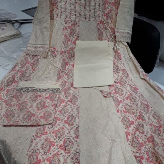 Cream, Pink, Beige, Maroon Anarkali Suit